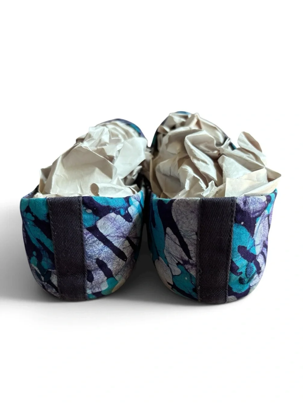 Reef Bochica Purple, Teal, & Navy Patterned Canvas Ballet Flats, Size. 8.5
